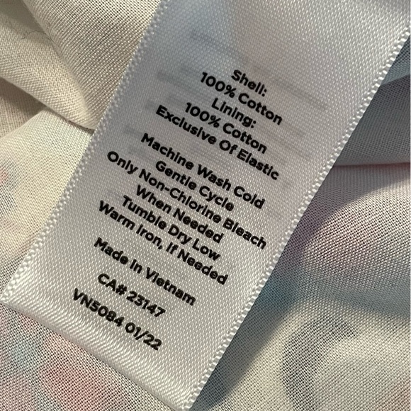 Talbots Floral Tile Print Smocked Cotton Dress Size 12 Fit & Flare Garden Party - Picture 7 of 12